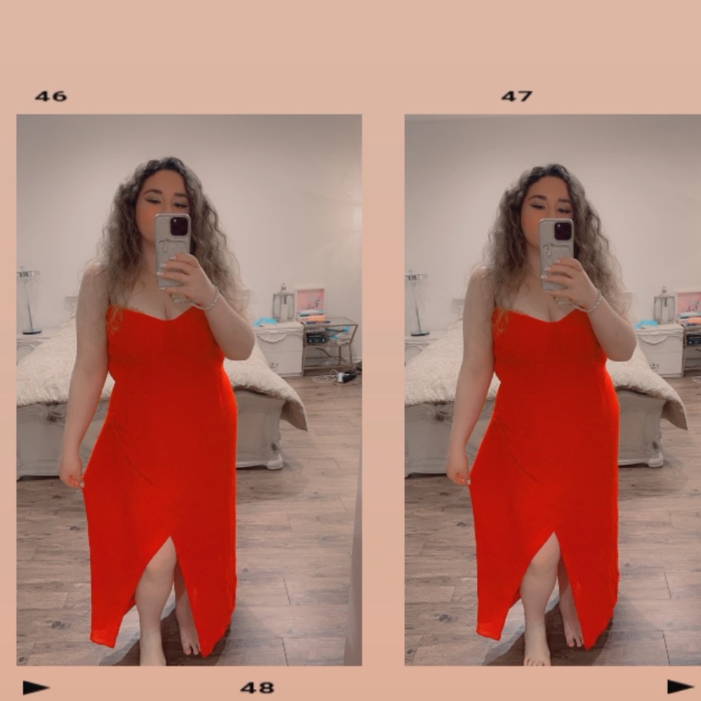 Reformation Kourtney Dress Es Cherry - Size 16